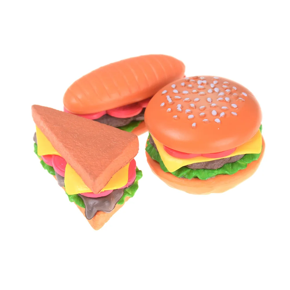 3 pièces/ensemble créatif Hamburger Chips ornements mousse bricolage gâteau porte-clés décoration Micro paysage monde ornement (lot de 3)