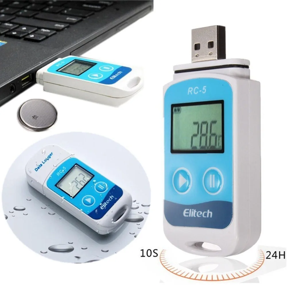 Digital USB Temperature Data logger High Accuracy for Temp C/F Recorder Internal Sensor for Warehousing Logistics data warehousing