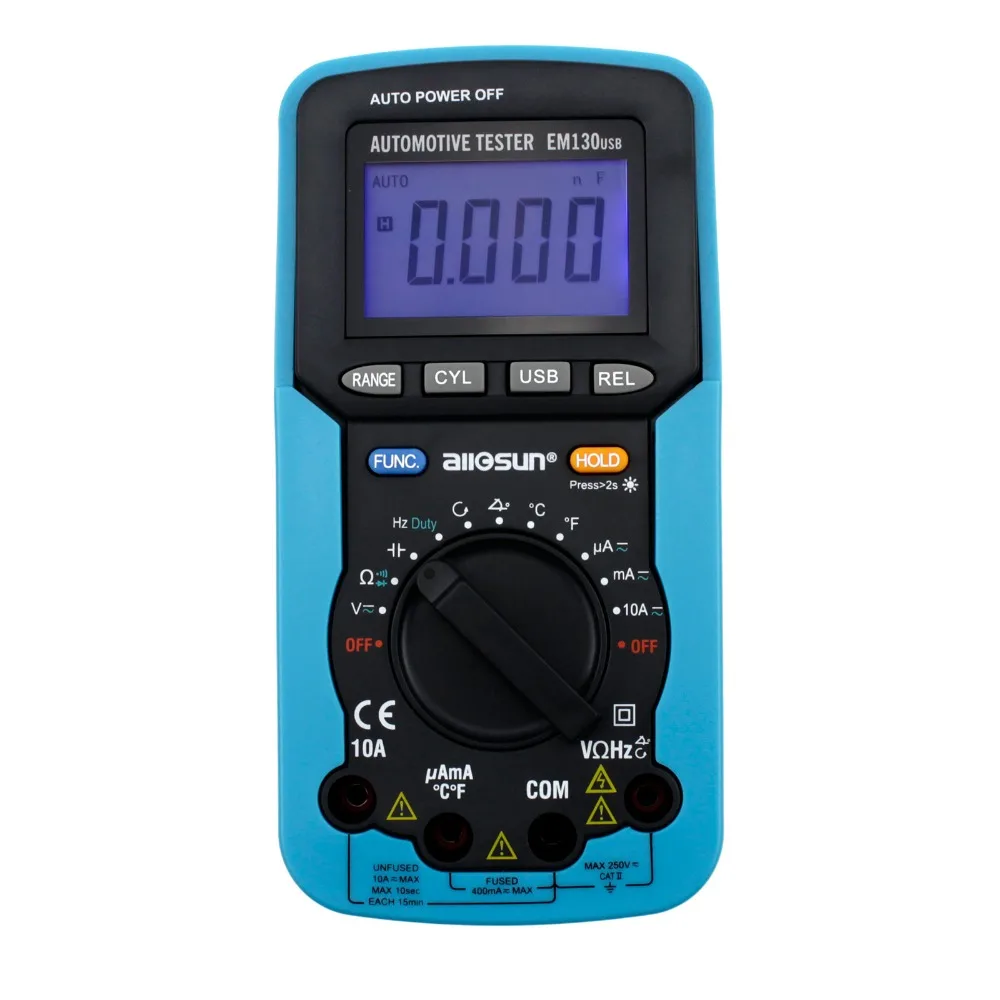 all sun EM130USB Automotive digital multimeter with Dwell Angle Tacho
