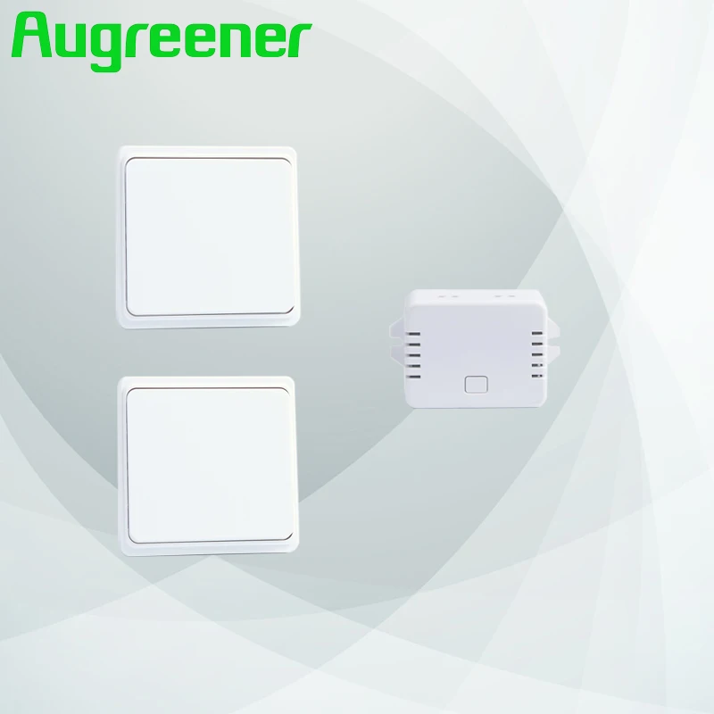 Augreener new 2 buttons + 1 receiver wireless switch remote control switch wall light switch free shipping push button switch Augreener new 2 buttons + 1 receiver wireless switch remote control switch wall light switch free shipping push button switch
