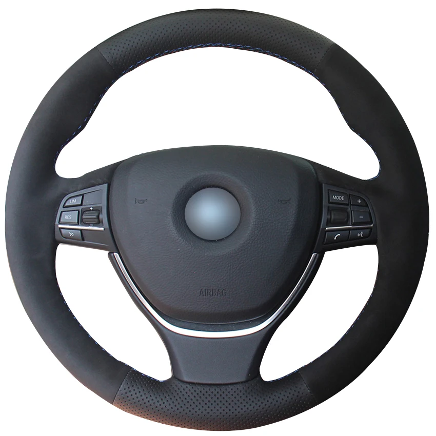 buy Black Leather Suede DIY Car Steering Wheel Cover for BMW F10 2014 520i 528i 2013 2014 730Li 740Li 750Li