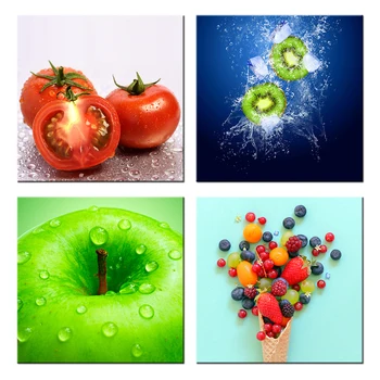 

Canvas Wall Art Painting Still Life With Colorful Fruit HD Pictures Home Decor For Kitchen Modern Giclee Print Artwork 4 Piece