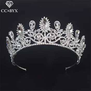 

CC tiaras and crowns crystal princess luxury pageant rhinestones wedding hair accessories for bridal engagement jewelry HG584