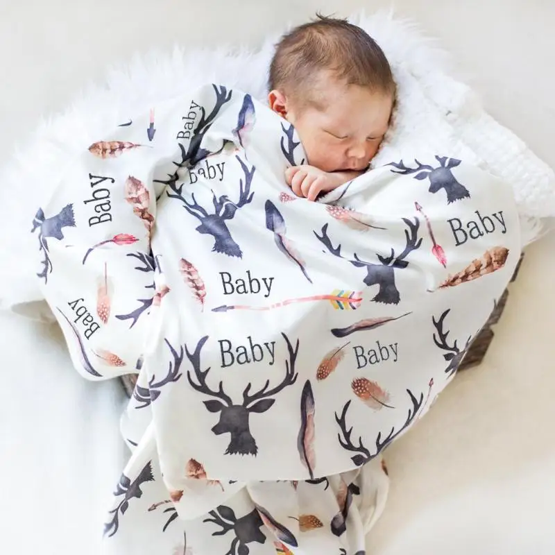

Cartoon Deer swaddling newborn Baby Blanket Sleeping Swaddle Wrap Soft Quilt Bathing Towels winter-autumn Swaddling accessories