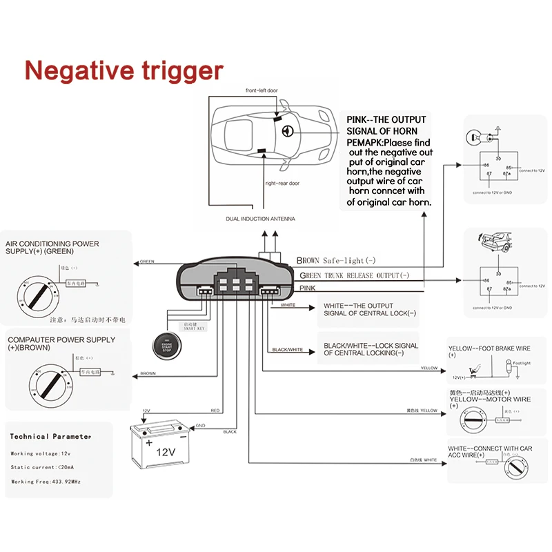 Car accessories Keyless Entry Comfort System PKE ios and android mobile Phone APP Remote Start Car Engine Car Alarm Push 963