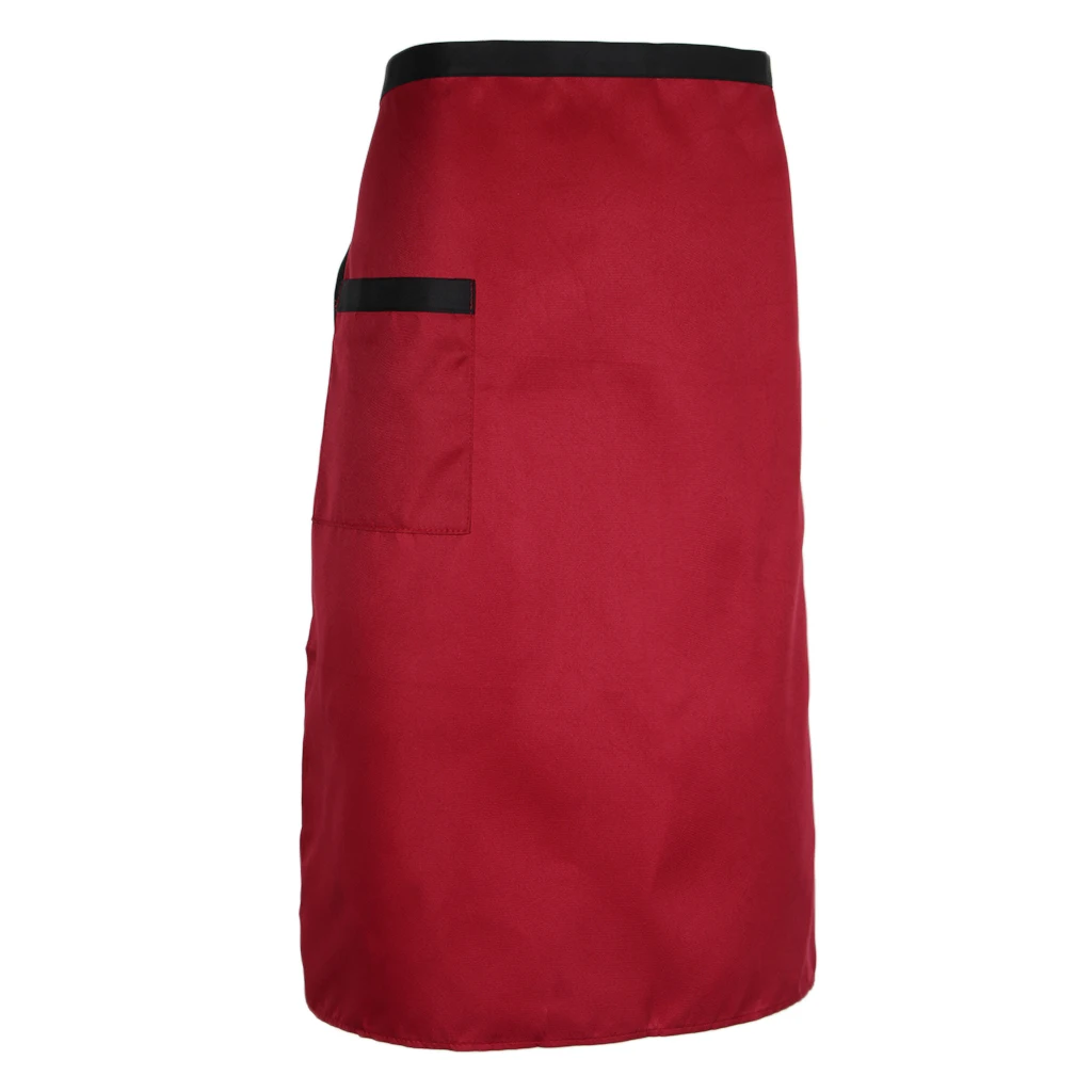 Men’s Women’s Blank Polyester Half Body Apron Washable Pocket Butcher Waiter Chef Kitchen Cooking Apron