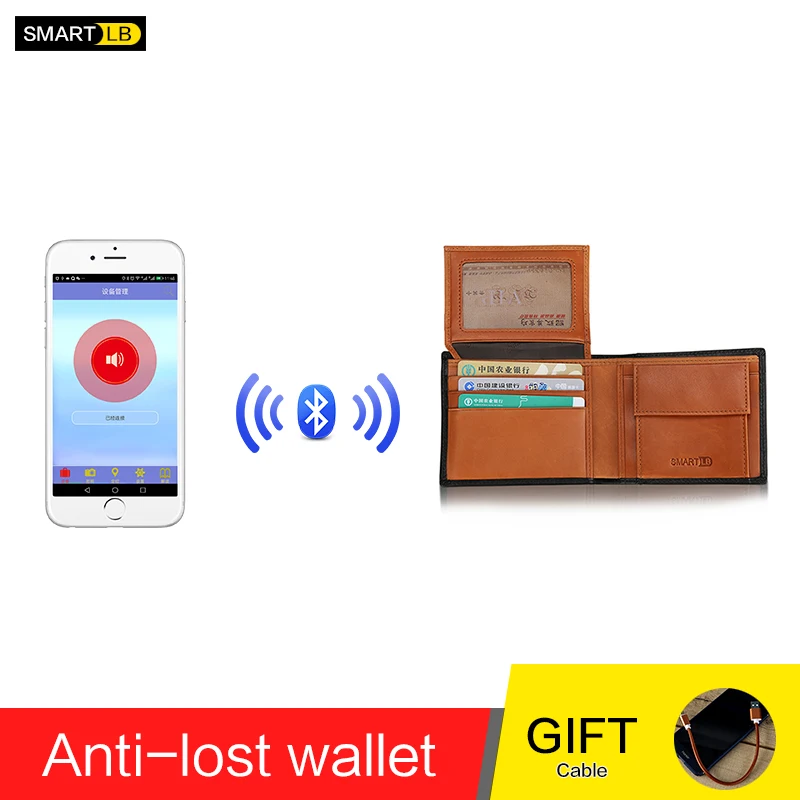 Умный мужской кошелек из натуральной кожи с функцией Bluetooth | Багаж и сумки