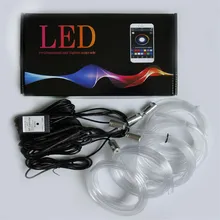 6 Metro RGB Fibra Ottica Atmosfera Lampade Telecomando/App ControlCar Interni Luce Ambiente Luce Decorativa Dashboard Porta