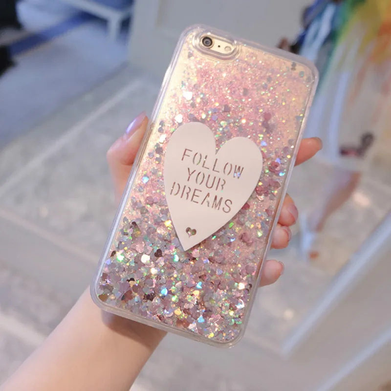 Case For huawei maimang 4 Cases Luxury Love Glitter Liquid Transparent Soft TPU Silicone Cover G7 plus/G8 Phone | Мобильные телефоны