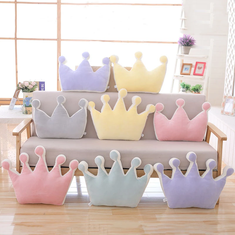 Crown plush pillow colorful stuffed soft plush crown toy home sofa