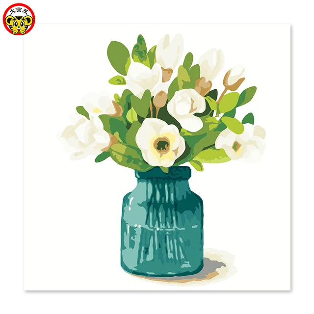 Us 7 43 25 Off Painting By Numbers Art Paint Number Gardenia Vase Green Flower Arrangement Draw On Canvas Digital Famous Paintings In Painting By Numbers Art Paint Number Gardenia Vase Green Flower Arrangement Draw On Canvas Digital