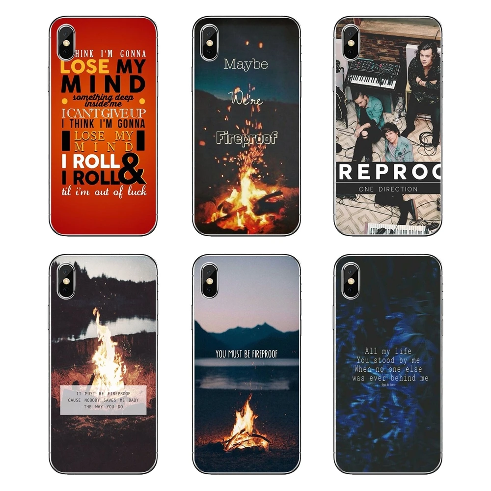 Transparent Soft Shell Covers For LG G7 Q6 Q7 Q8 Q9 V30 X Power 2 3 OnePlus 3T 5T 6T Fireproof One Direction 1D lyrics | Мобильные