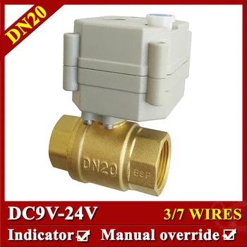

Water Automatic Electric Valve BSP/NPT 3/4'' Brass DN20 Motorized Water Valve with Manual Override and Indicator Metal Gear