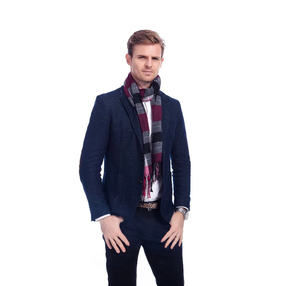 Warm brand tassel plaid knitted men scarf winter autumn scarves classical cashmere scarves brand design A3A17534 man scarf