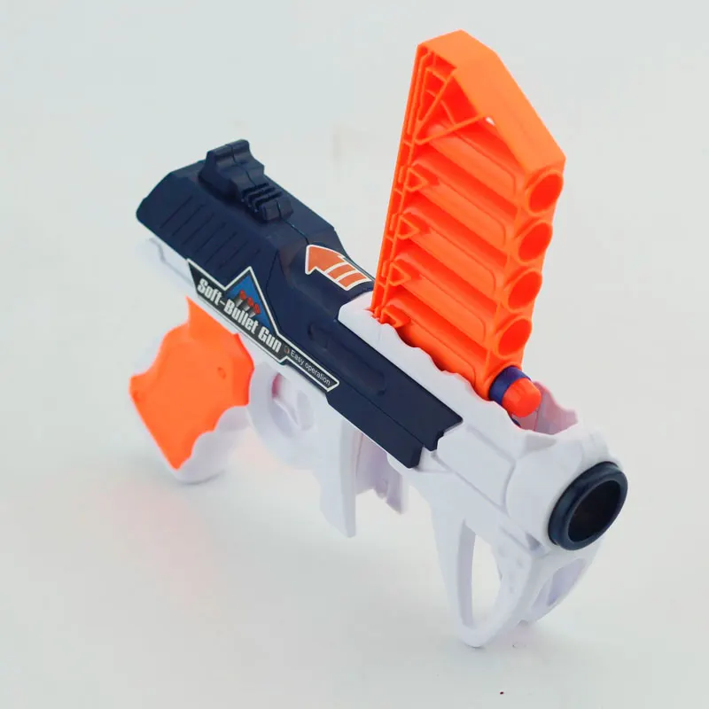 Ручной игрушечный пистолет с мягкими пулями, пластиковая игрушка, оружие, мальчик, наружная Домашняя игра, настоящий пусковой пистолет с журналами