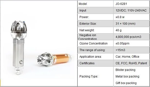 Рождественский подарок 12 В Автомобильный Электрический ионный очиститель воздуха JO-6281 автомобильный освежитель воздуха для устранения дыма и чистого воздуха