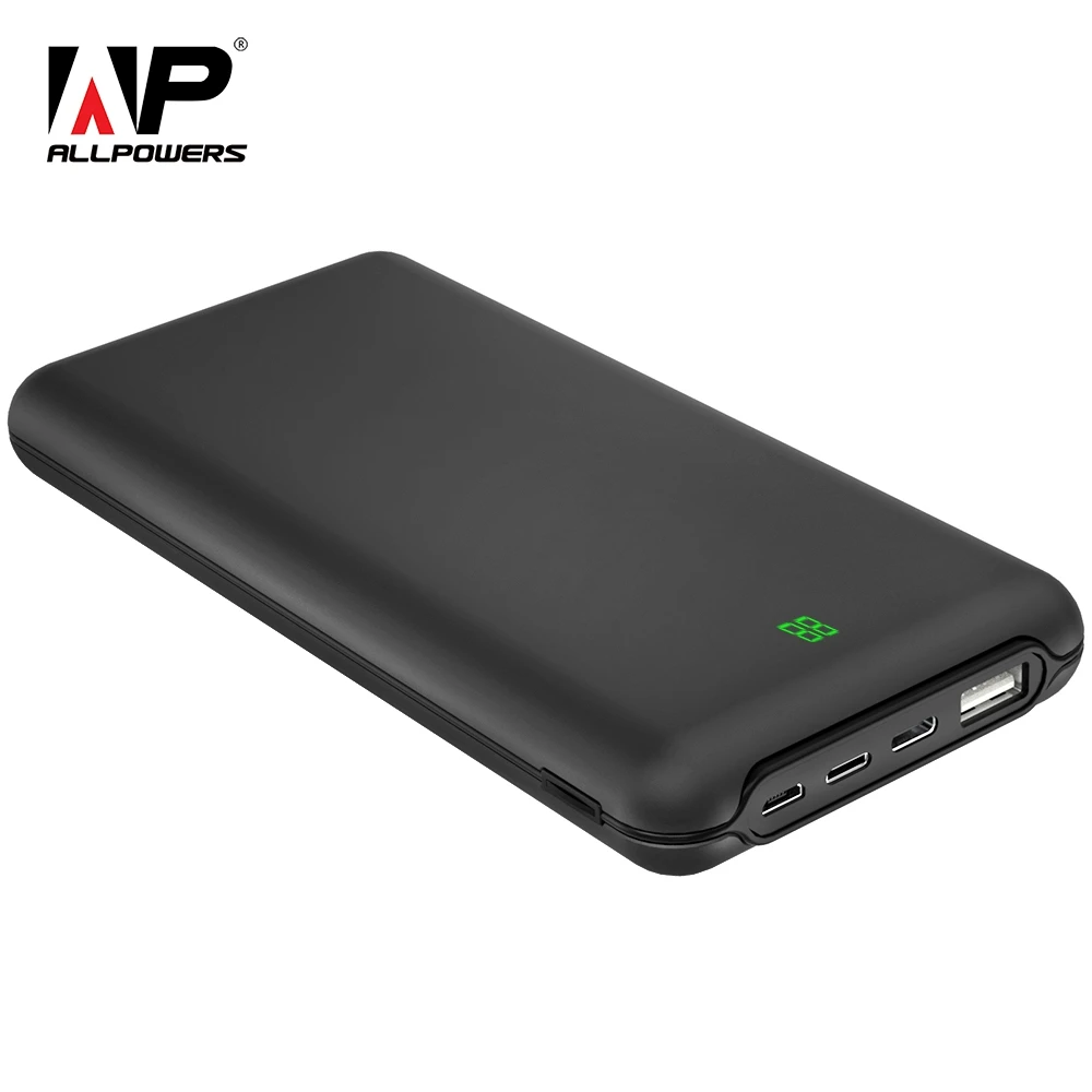 

ALLPOWERS 20000mAh Power Bank External Battery Fast Type-C Charger with 3 Input & Dual Output LCD Display for Mobile Phones