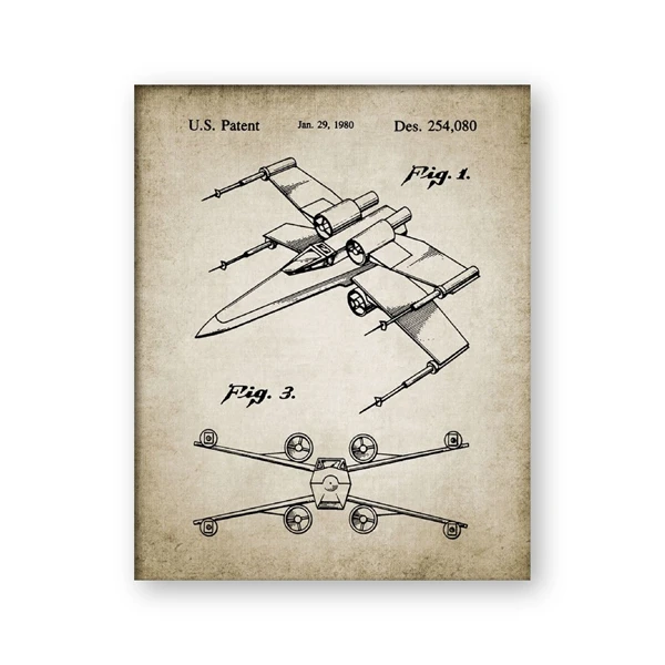 Звездные войны, запатентованный холст, винтажные Плакаты для мальчиков, настенная Художественная печать, живопись, космический корабль «Сокол Тысячелетия», Ретро картины, Декор для дома - Цвет: PH840
