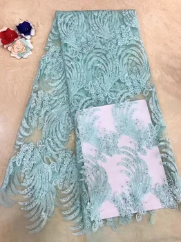 

French Tulle Lace Fabric Latest High Quality African Sequins Lace Fabric Embroidery Flower African Party Lace Fabric X11