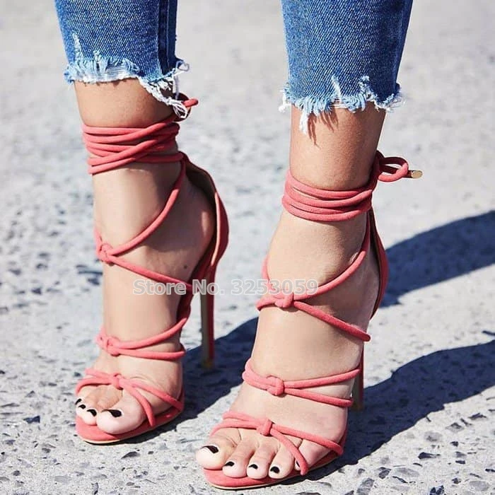 lace up butterfly heels