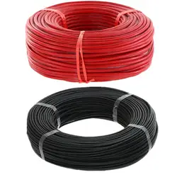 10 м/лот высокое качество 5 м красный и 5 м черный цвет провода силиконовые 10 12 14 16 18 20 22 24 26 AWG Скидка 40%