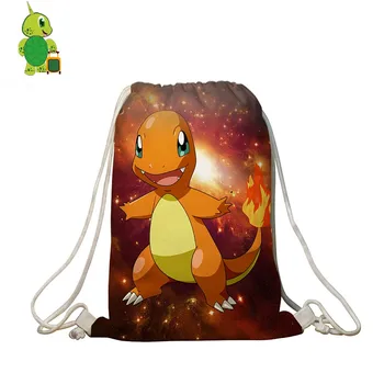 

Pokemon Charmander Galaxy Space Drawstring Bag Women Men Softback Travel Bags Boys Girls School Bags Storage Shopping Bag
