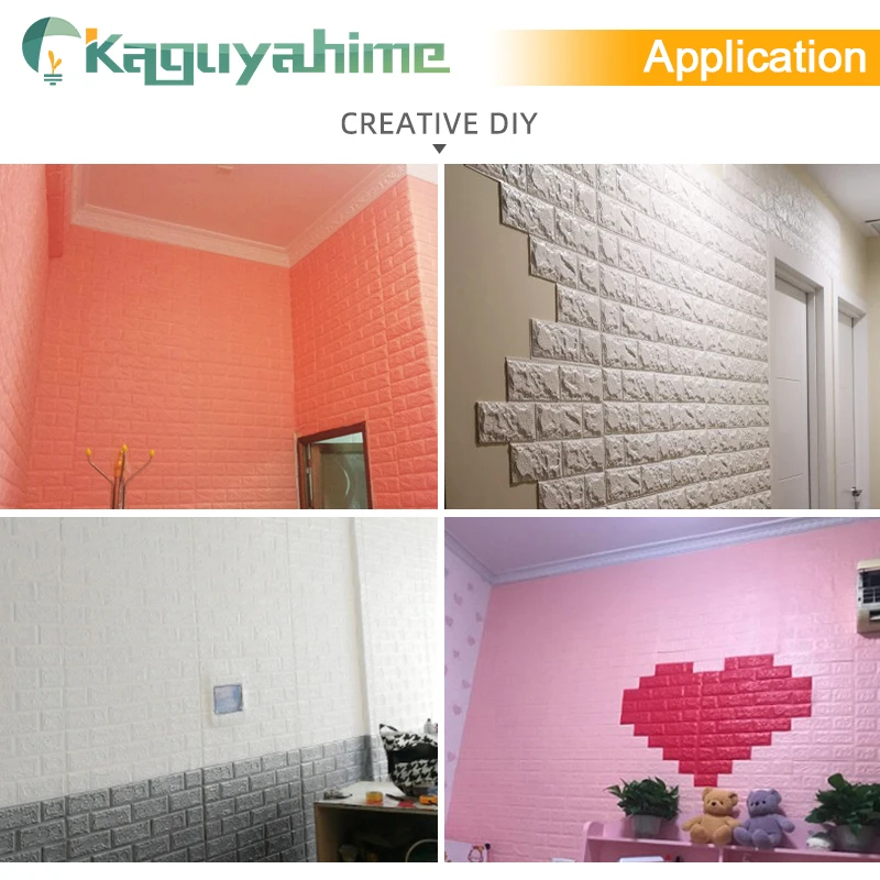 Kaguyahime 10pcs 3D Wallpaper DIY Marble Sticker Waterproof Sticker Home decor Kid Room Bedroom 3D Self-Adhesive Wallpaper Brick