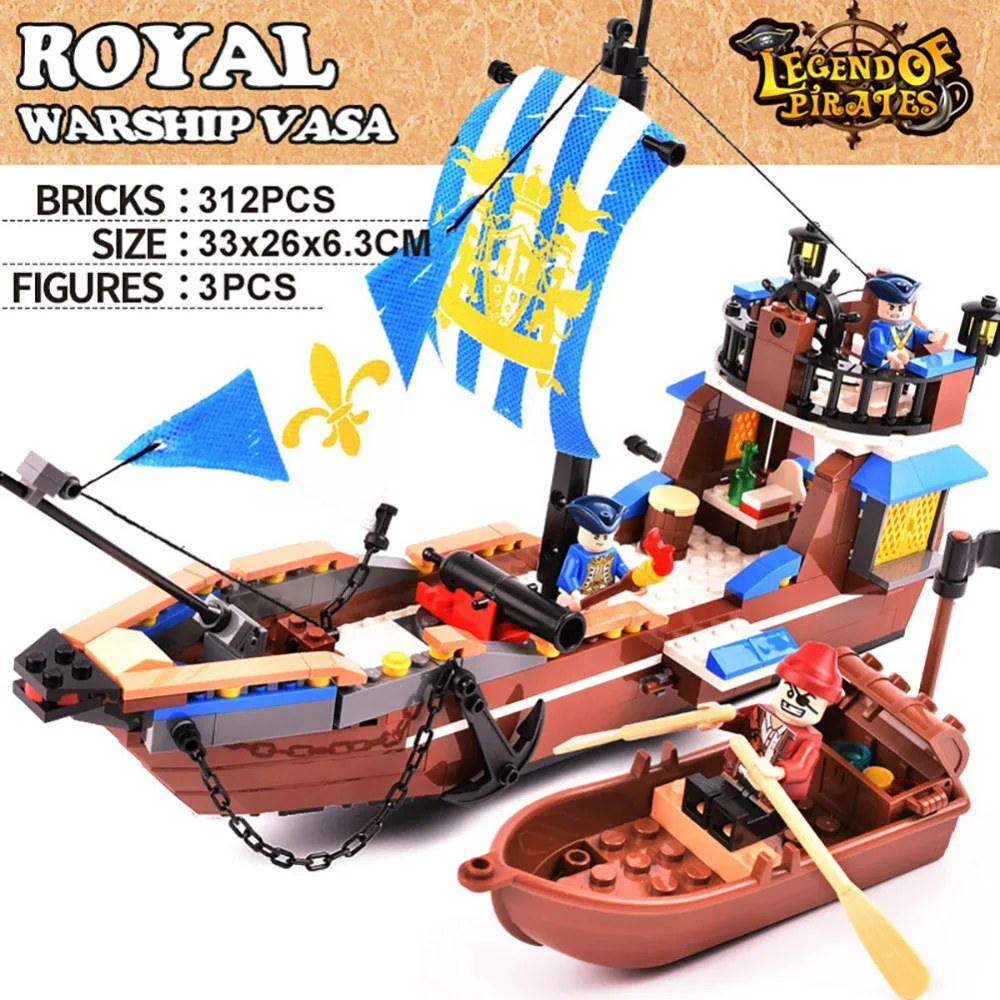 

200-312 Pcs Pirates of the Caribbean Scrap Dock Ship Building Blocks Compatible Legoinglys Education Children Bricks Weapon toy