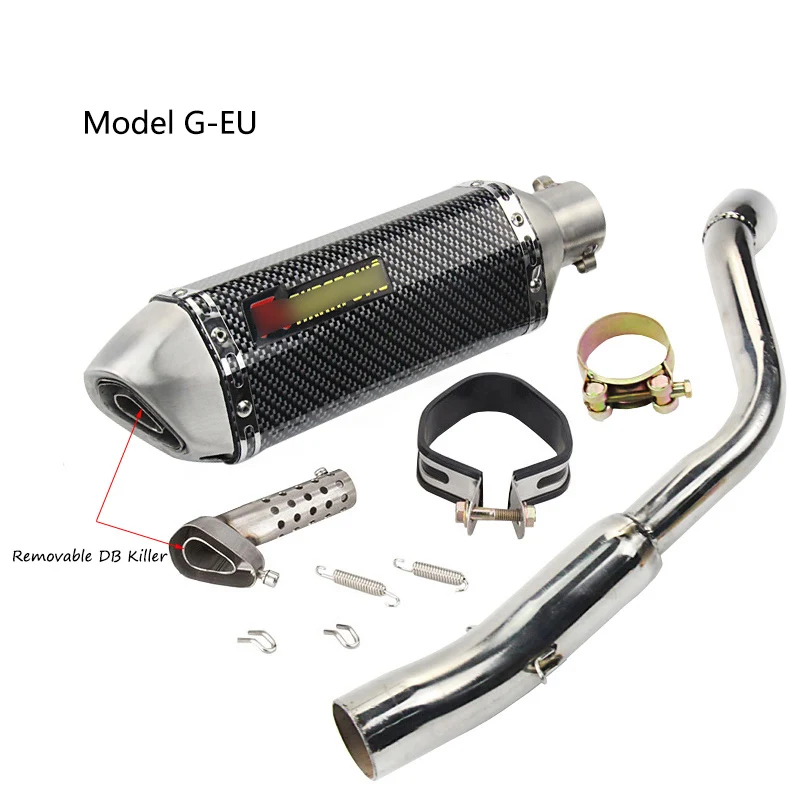 Для Honda CB600F Hornet 600 выхлопной трубы мотоцикла ЕС издание США Труба среднего звена слипоны 370 мм задний глушитель выхлопной трубы съемным глушителем - Цвет: G-EU