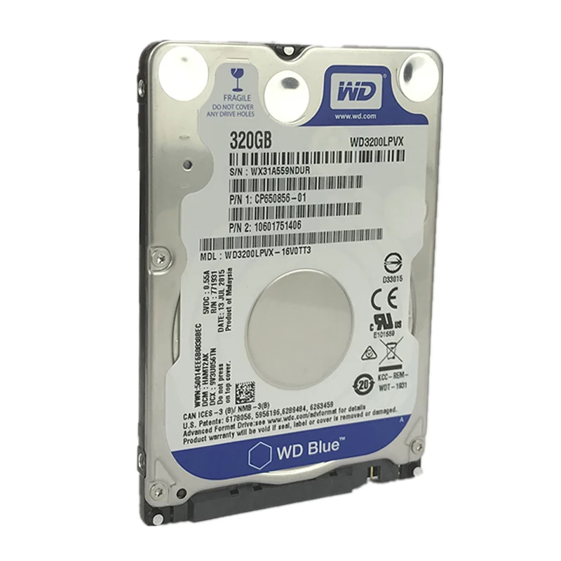 WD Blue 320Gb 2 5 &quotSATA II внутренний жесткий диск 320G HDD HD 3 ГБ/сек. 8 м 7 мм 5400 об/мин WD3200LPVX для