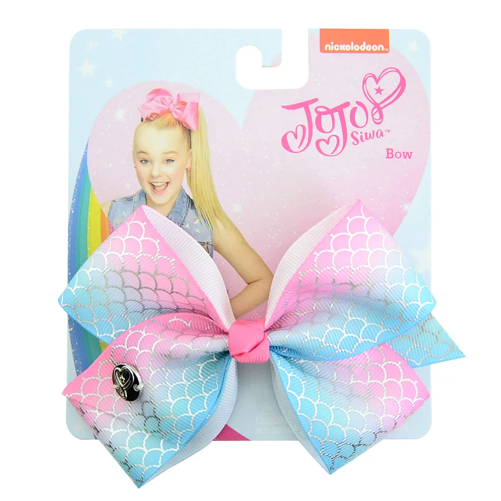 

1 piece 5" JoJo Clip Solid Mermaid Unicorn Donut Print Bows With Alligator Clips For Kids Girls Hair Accessories Hairpins 892