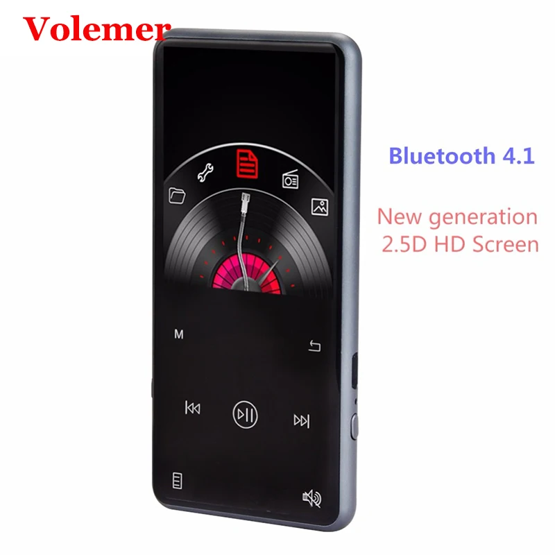 

Volemer Mp3 Player 2.4 Inch Touch Screen Metal Bluetooth 4.1 Music Player 8Gb 16Gb Sport Mini Walkman Speaker Fm Recorder Pen