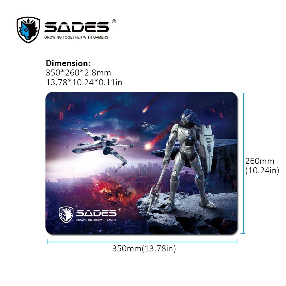  SADES SAP1 Medium Size Mouse Pad Anti-skidding rubber Gaming Mouse Pad Wolf Pattern for World of Wa