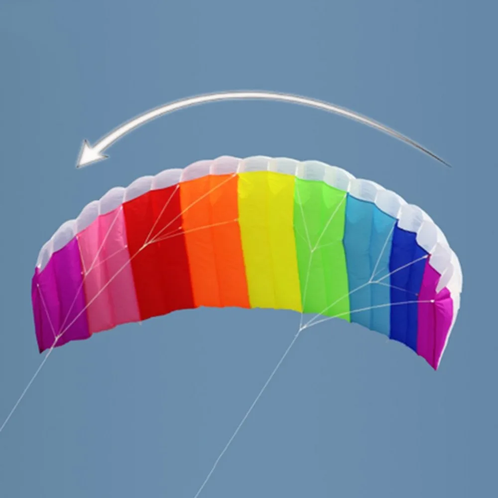 Радужный двойной линии кайтсерфинга трюк парашют мягкий параплан сёрфинга воздушный змей Спорт на открытом воздухе пляжный Летающий воздушный змей