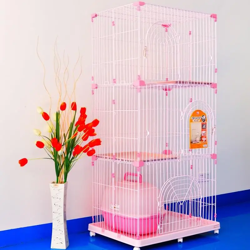 pink cat cage