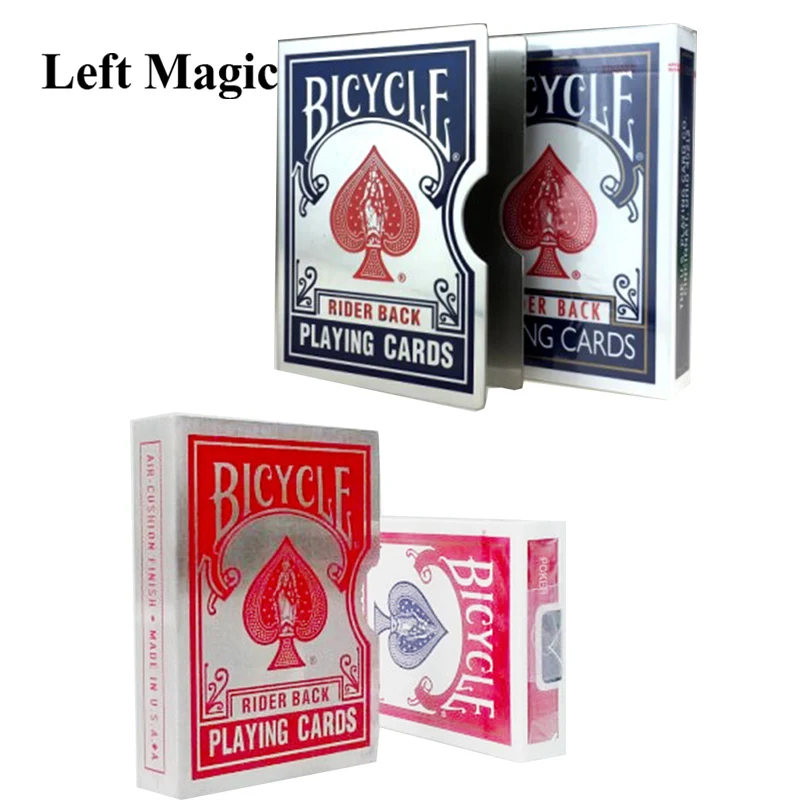 

" Stainless Steel Bicycle Card Clip (Engraved Version ) Magic Tricks Playing Card Metal Holder Protect Poker Magic Props