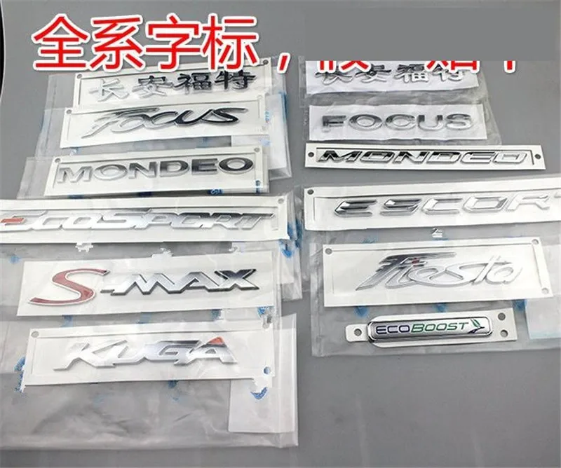 

Car styling ABS for Ford Mondeo S-MAX focus kuga fiesta Ecosport tail box word mark trunk 3D stereo English letter car logo