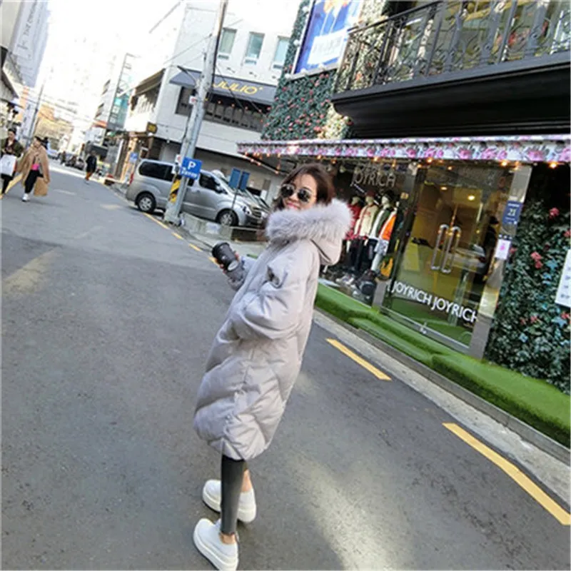 2018 New Oversized Coats Thick Winter Jacket Women Hooded Fur Collar Down Cotton Coat Long Jacket Female Parkas Mujer Maxi Coats