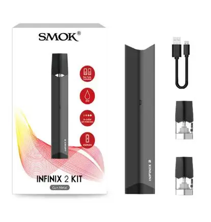 SMOK INFINIX 2& INFINIX Pod Комплект 450 мАч и 250 мАч батарея 2 мл картридж Vape ручка испаритель электронная сигарета - Цвет: INFINIX 2 Gunmetal