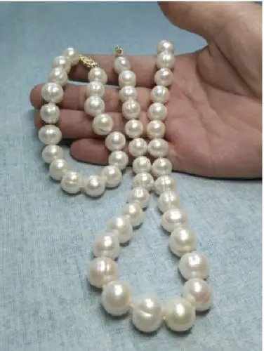

Free Shipping >>>>>HUGE NATURAL AAA 11-12MM SOUTH SEA WHITE PEARL NECKLACE + BRACELET14K GOLD CLASt