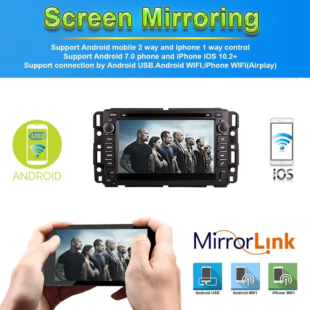 Sale Android 9.0 Car GPS Navigation For GMC Yukon/Tahoe/Acadia/Buick Enclave/CHEVROLET Suburban 2007-2012 WIFI Car multimedia player 1