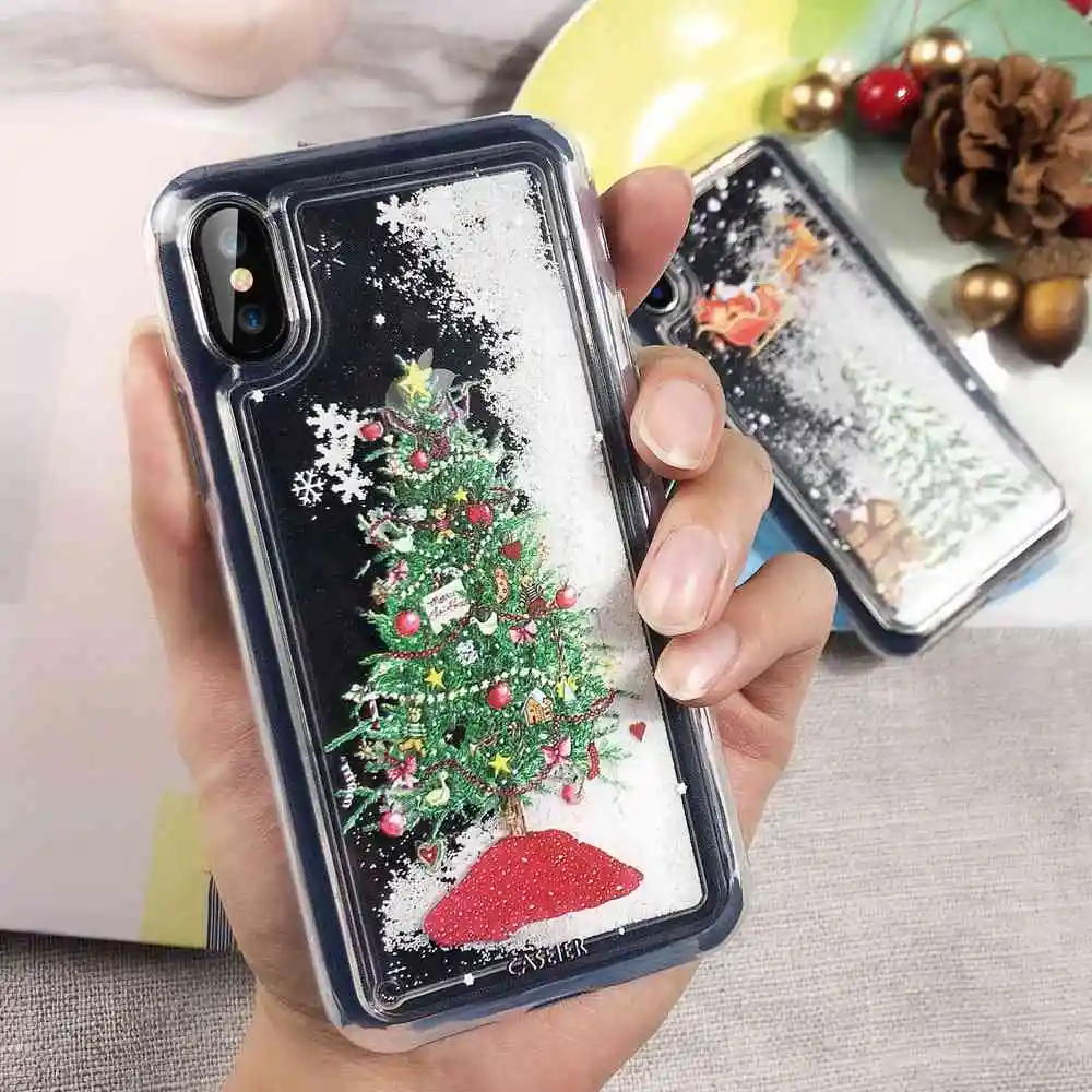 New CASEIER Снежинка Рождество чехол для iPhone 7 8 6 6 S плюс мягкая TPU зыбучие пески чехол для iPhone X Xr Xs Макс крышка год принципиально чехол на айфон 7 8 Plus чехол на айфон 6 6s Plus чехол на айфон Xr X