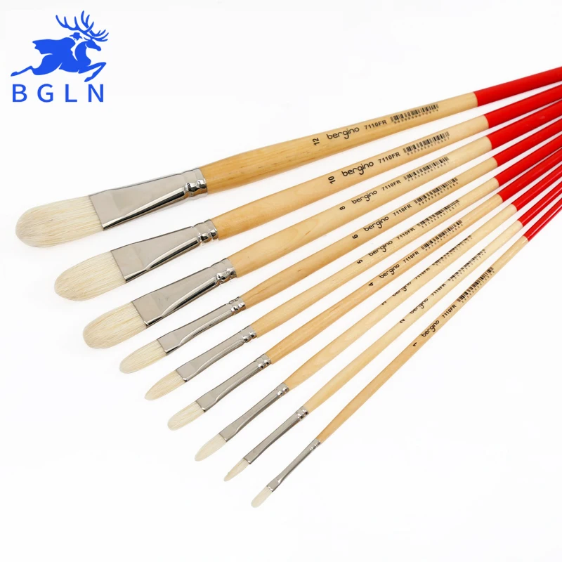 

BGLN Pound Oil Paint Brush Mix Size Solid Wooden Pole For Drawing Oil Acrylic Watercolor Painting Brush Art Supplies 7110FR