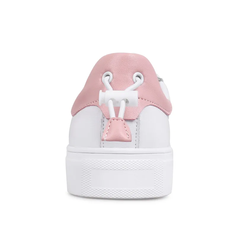 Plat 2019 noir Moonmeek Nouveaux Chaussures Véritable Lacets Cuir Couleurs Mélangées Dames Plate En Sneakers À Pink Appartements forme Femmes rCQtsxhd