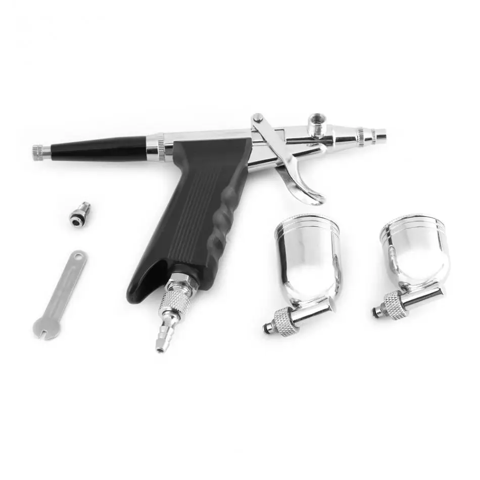 

Multi-Purpose 2 Cups Side Feed Spray Trigger Airbrush Set for Art Painting Power Tools