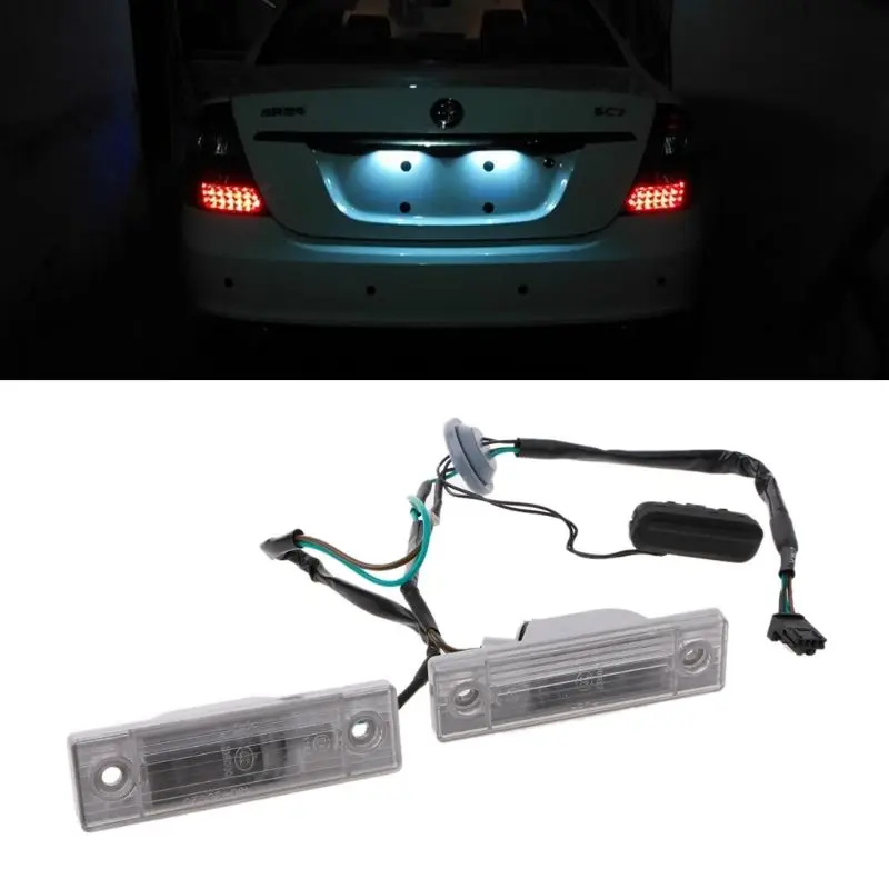 

2pcs Rear Back License Plate Light With Trunk Switch Button For Cruze Chevrolet