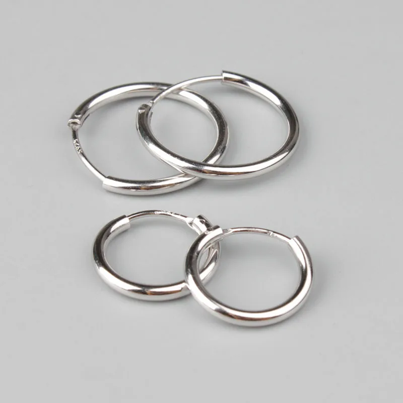 Серьги-кольца Kiteal из натуральной кожи 2 мм Настоящее серебро 925 проба 20 мм 30 мм 40 мм 50 мм для мужчин wo мужские модные круглые серьги