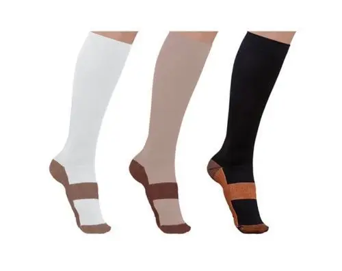 Copper-Infused-Compression-Socks-20-30mmHg-Graduated-Men-039-s-Women-039-s-S-XXL