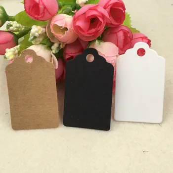 

600pcs/lot 5x3cm Paper Gift Tags Card Scallop Festival Party Birthday Wedding Decoration Blank Mini Luggage Label