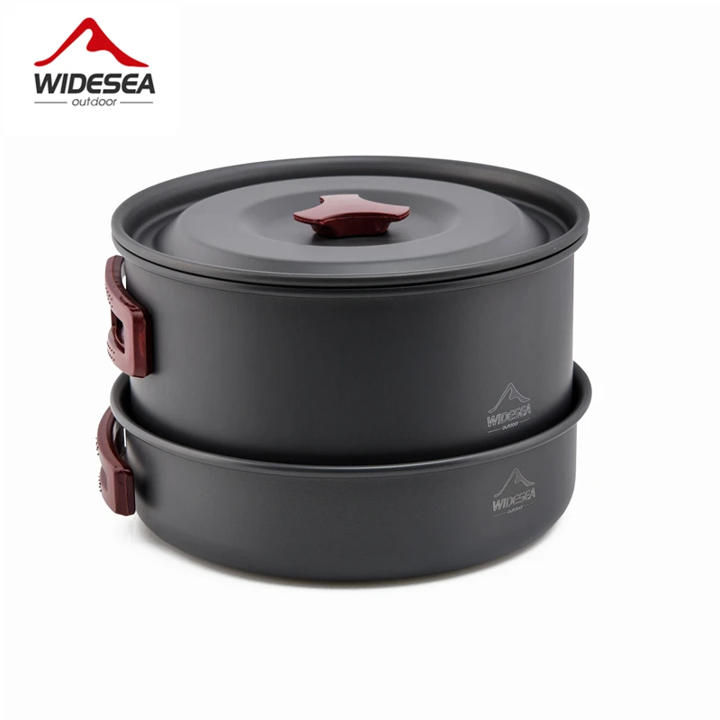 4-5 pepoles widesea التخييم السفر في وعاء وعاء طبخ نزهة مجموعة الظهر عموم utenils السكاكين